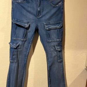 Blue Cargo Jeans for ladies